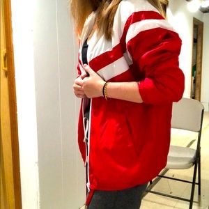 Forever 21 red and white rain coat